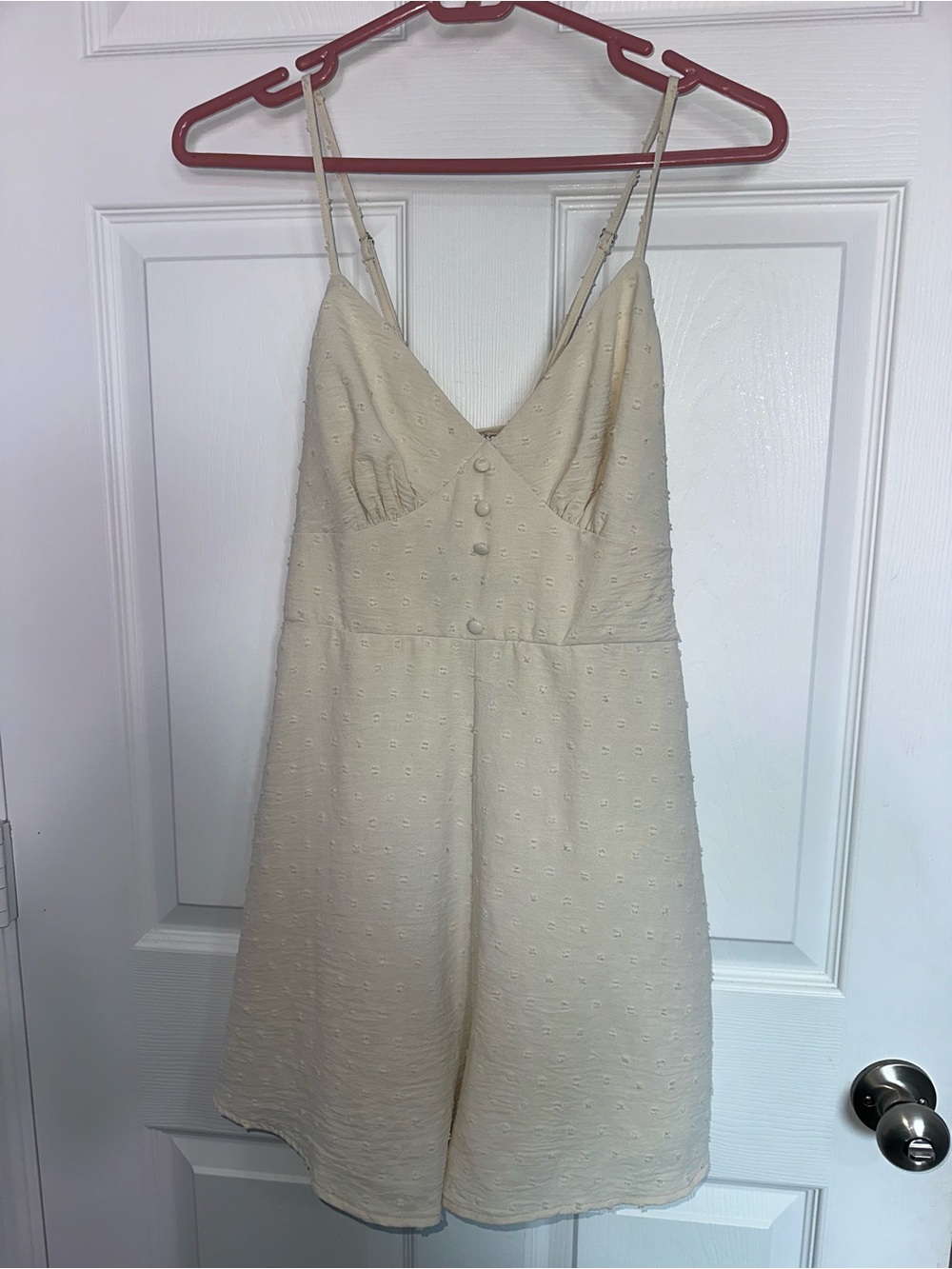 Papaya Cream Spaghetti Strap Romper